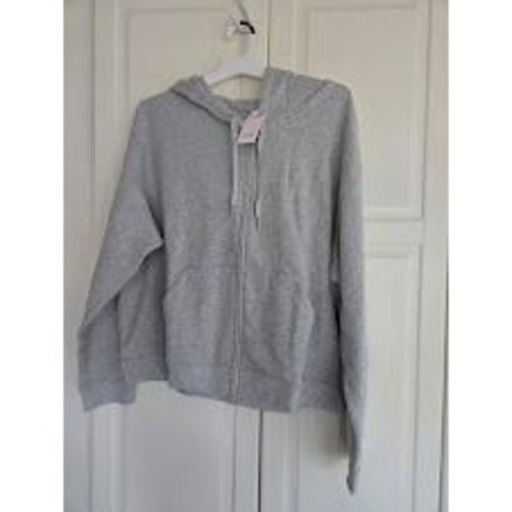 Auden Women's Fleece Zip-Up Sweatshirt Hoodie - Gray - Size 1X - NEW